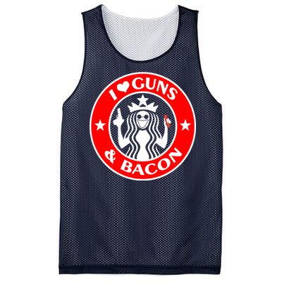 I Love Guns And Bacon Mesh Reversible Basketball Jersey Tank