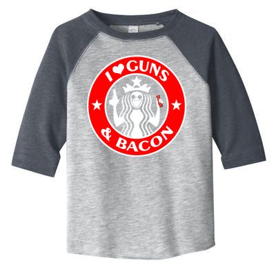 I Love Guns And Bacon Toddler Fine Jersey T-Shirt