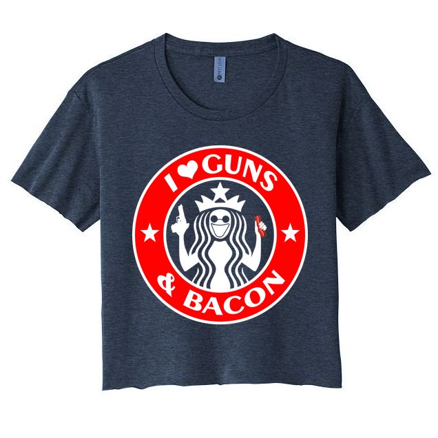 I Love Guns And Bacon Crop Top