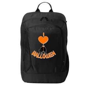 I Love Heart Halloween Cute Black Cat Balloon City Backpack