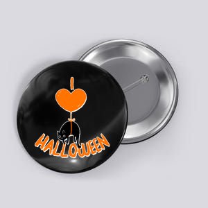 I Love Heart Halloween Cute Black Cat Balloon Button