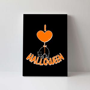 I Love Heart Halloween Cute Black Cat Balloon Canvas