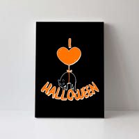 I Love Heart Halloween Cute Black Cat Balloon Canvas