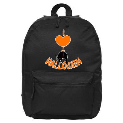 I Love Heart Halloween Cute Black Cat Balloon 16 in Basic Backpack