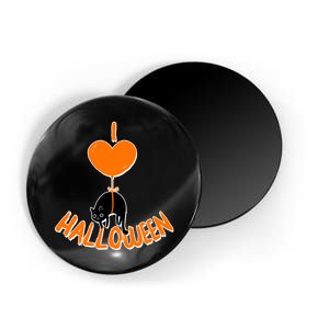 I Love Heart Halloween Cute Black Cat Balloon Magnet