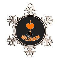 I Love Heart Halloween Cute Black Cat Balloon Metallic Star Ornament