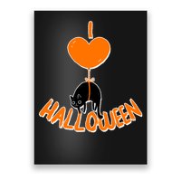 I Love Heart Halloween Cute Black Cat Balloon Poster