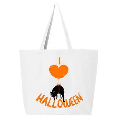 I Love Heart Halloween Cute Black Cat Balloon 25L Jumbo Tote