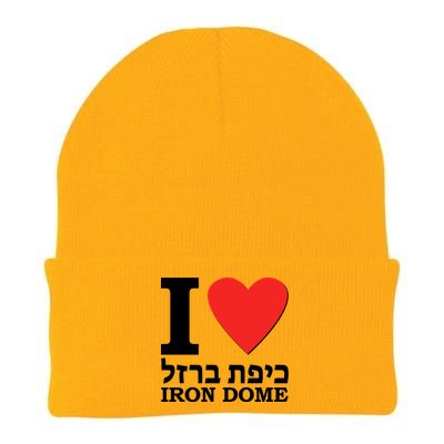 I Love Heart Iron Dome Hebrew Knit Cap Winter Beanie