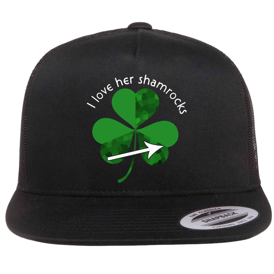 I Love Her Shamrocks Flat Bill Trucker Hat