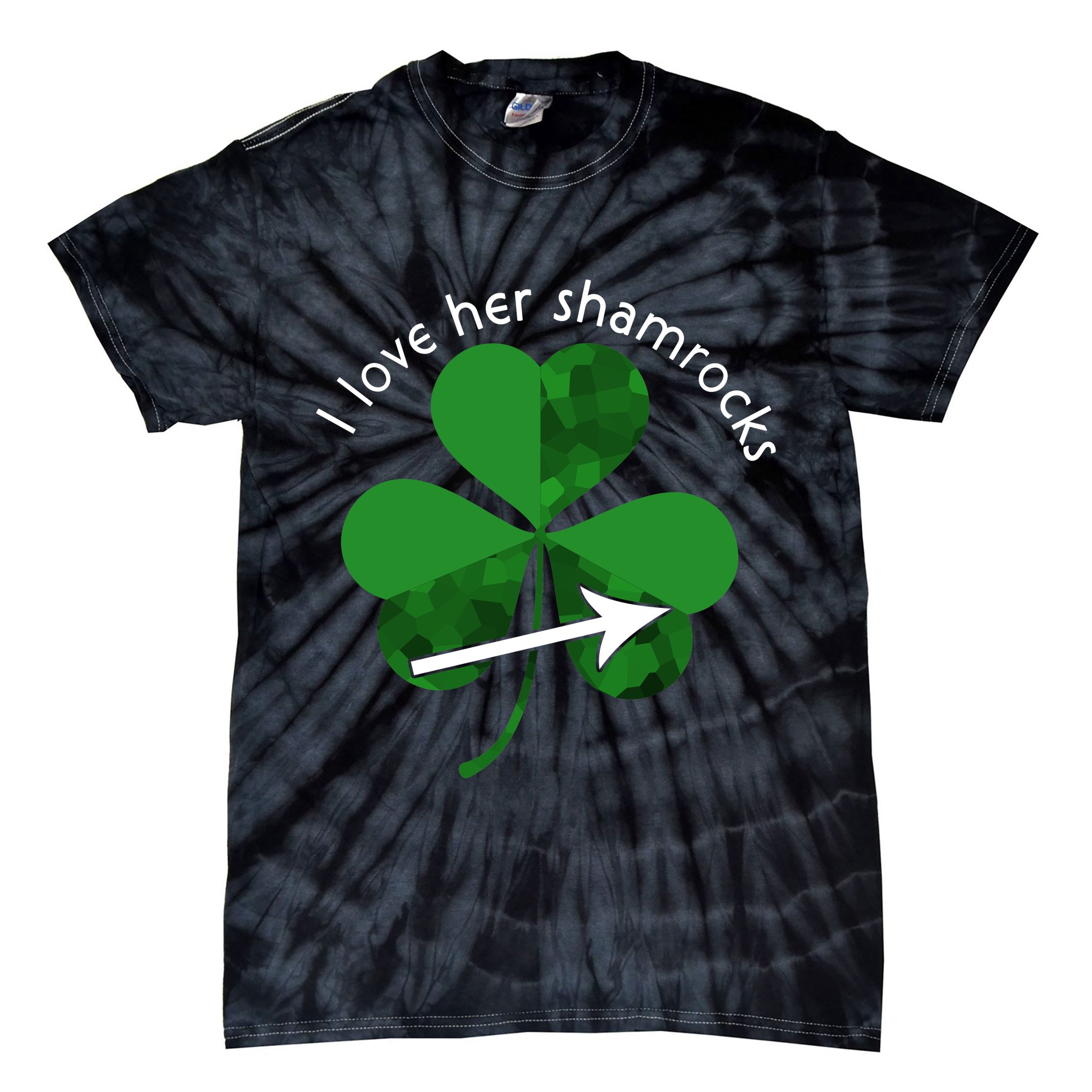 I Love Her Shamrocks Tie-Dye T-Shirt