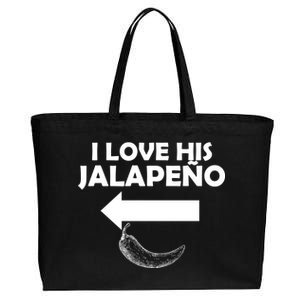 I Love His Jalapeno  Cotton Canvas Jumbo Tote