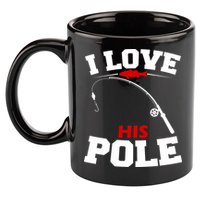 I Love His Pole Funny Fishing Matching 11oz C Handle Ceramic Mug