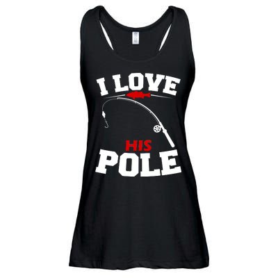 I Love His Pole Funny Fishing Matching Ladies Essential Flowy Tank