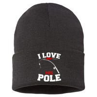 I Love His Pole Funny Fishing Matching Sustainable Knit Beanie