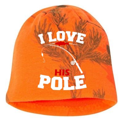 I Love His Pole Funny Fishing Matching Kati - Camo Knit Beanie