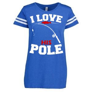 I Love His Pole Funny Fishing Matching Enza Ladies Jersey Football T-Shirt