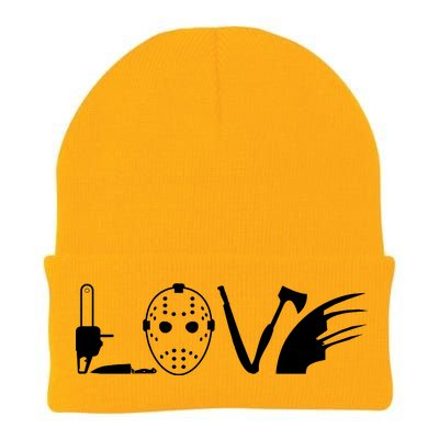 I Love Horror Movies Scary Knit Cap Winter Beanie