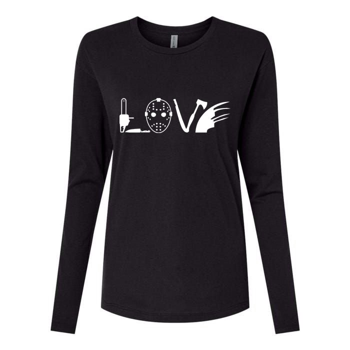 I Love Horror Movies Scary Womens Cotton Relaxed Long Sleeve T-Shirt