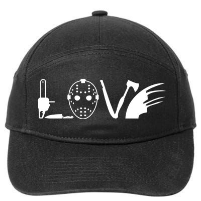 I Love Horror Movies Scary 7-Panel Snapback Hat