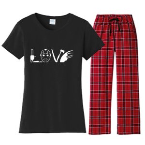 I Love Horror Movies Scary Women's Flannel Pajama Set