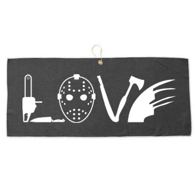 I Love Horror Movies Scary Large Microfiber Waffle Golf Towel