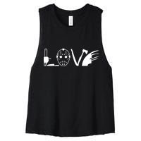 I Love Horror Movies Scary Women's Racerback Cropped Tank