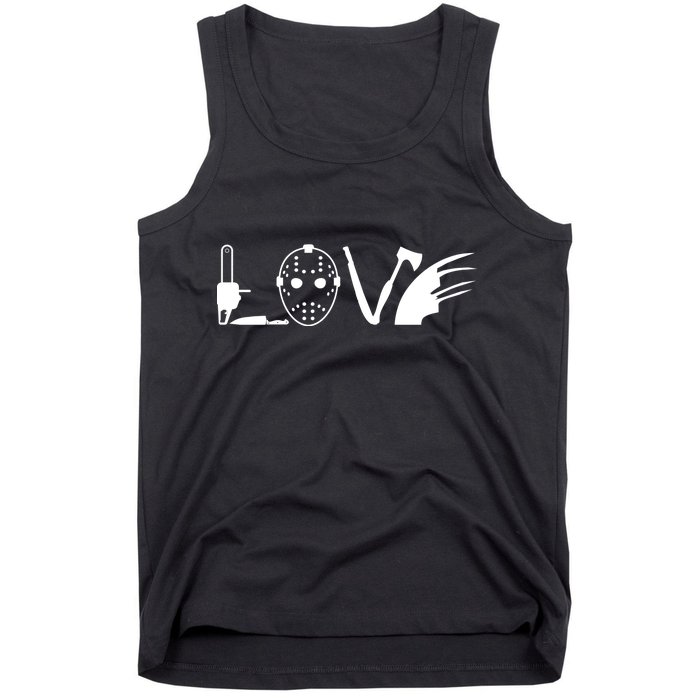 I Love Horror Movies Scary Tank Top