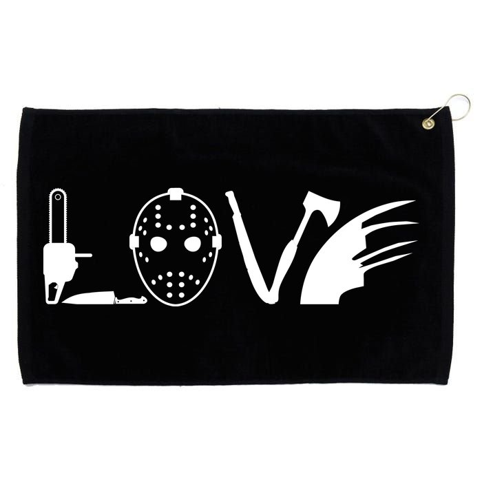 I Love Horror Movies Scary Grommeted Golf Towel