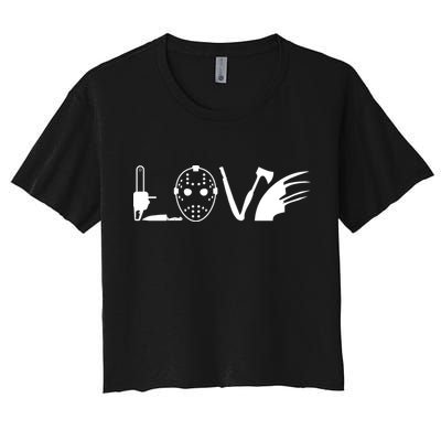 I Love Horror Movies Scary Crop Top
