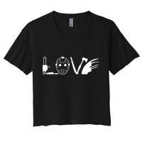 I Love Horror Movies Scary Women's Crop Top Tee