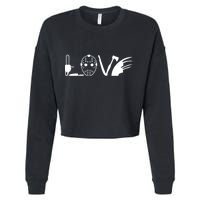 I Love Horror Movies Scary Cropped Pullover Crew