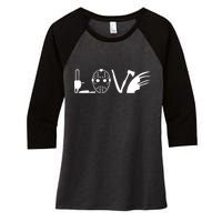 I Love Horror Movies Scary Women's Tri-Blend 3/4-Sleeve Raglan Shirt