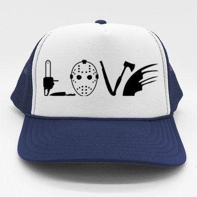 I Love Horror Movies Scary Trucker Hat