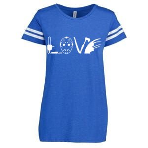 I Love Horror Movies Scary Enza Ladies Jersey Football T-Shirt