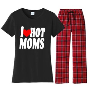 I Love Hot Moms Heart Hot Mothers Women's Flannel Pajama Set