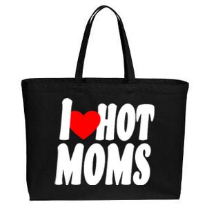 I Love Hot Moms Heart Hot Mothers Cotton Canvas Jumbo Tote