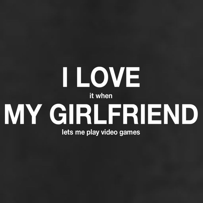 I love It When My Girlfriend Lets Me Play Video Games 7 Panel Mesh Trucker Snapback Hat