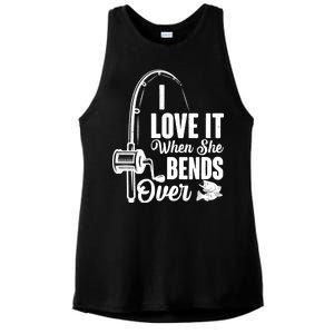 I Love It When She Bends Over Fishing Joke Ladies PosiCharge Tri-Blend Wicking Tank