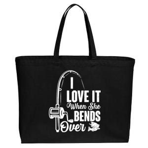 I Love It When She Bends Over Fishing Joke Cotton Canvas Jumbo Tote