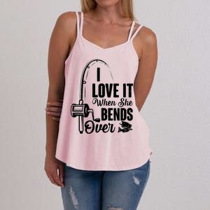 I Love It When She Bends Over Fishing Joke Women's Strappy Tank