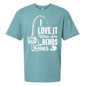 I Love It When She Bends Over Fishing Joke Sueded Cloud Jersey T-Shirt