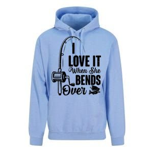 I Love It When She Bends Over Fishing Joke Unisex Surf Hoodie