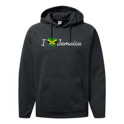 I Love Jamaica Performance Fleece Hoodie