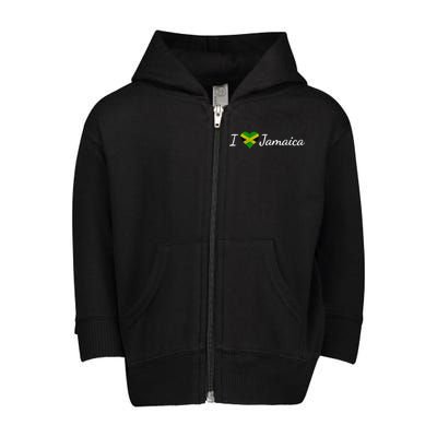 I Love Jamaica Toddler Zip Fleece Hoodie