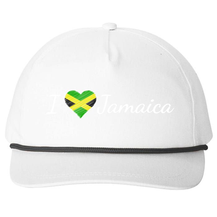 I Love Jamaica Snapback Five-Panel Rope Hat