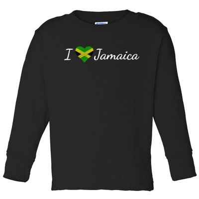 I Love Jamaica Toddler Long Sleeve Shirt