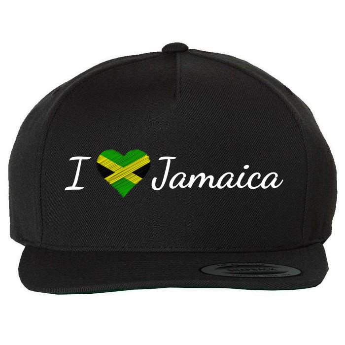 I Love Jamaica Wool Snapback Cap