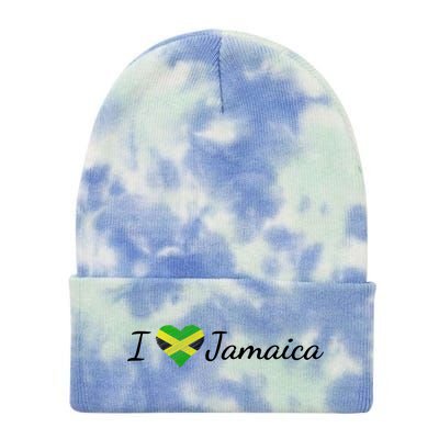 I Love Jamaica Tie Dye 12in Knit Beanie