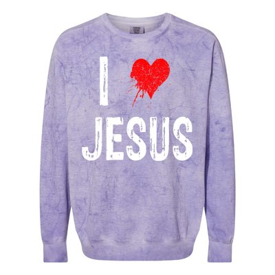 I Love Jesus Colorblast Crewneck Sweatshirt